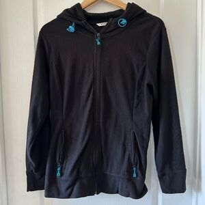 old navy fleece full zip hooded light jacket